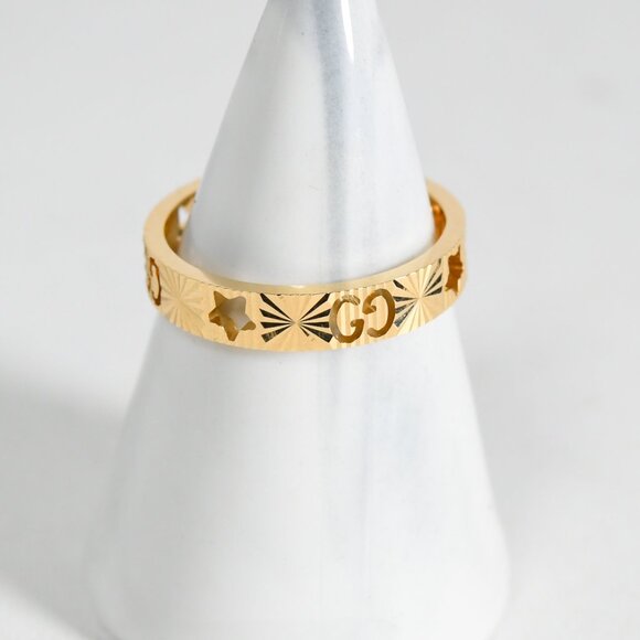 Gucci Icon Star ring 18k yellow gold 4mm Band Size 17 - Picture 5 of 9